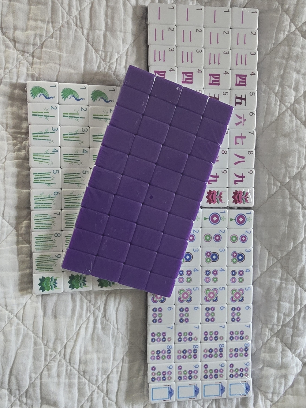 Purple Mahjong Tile Set
